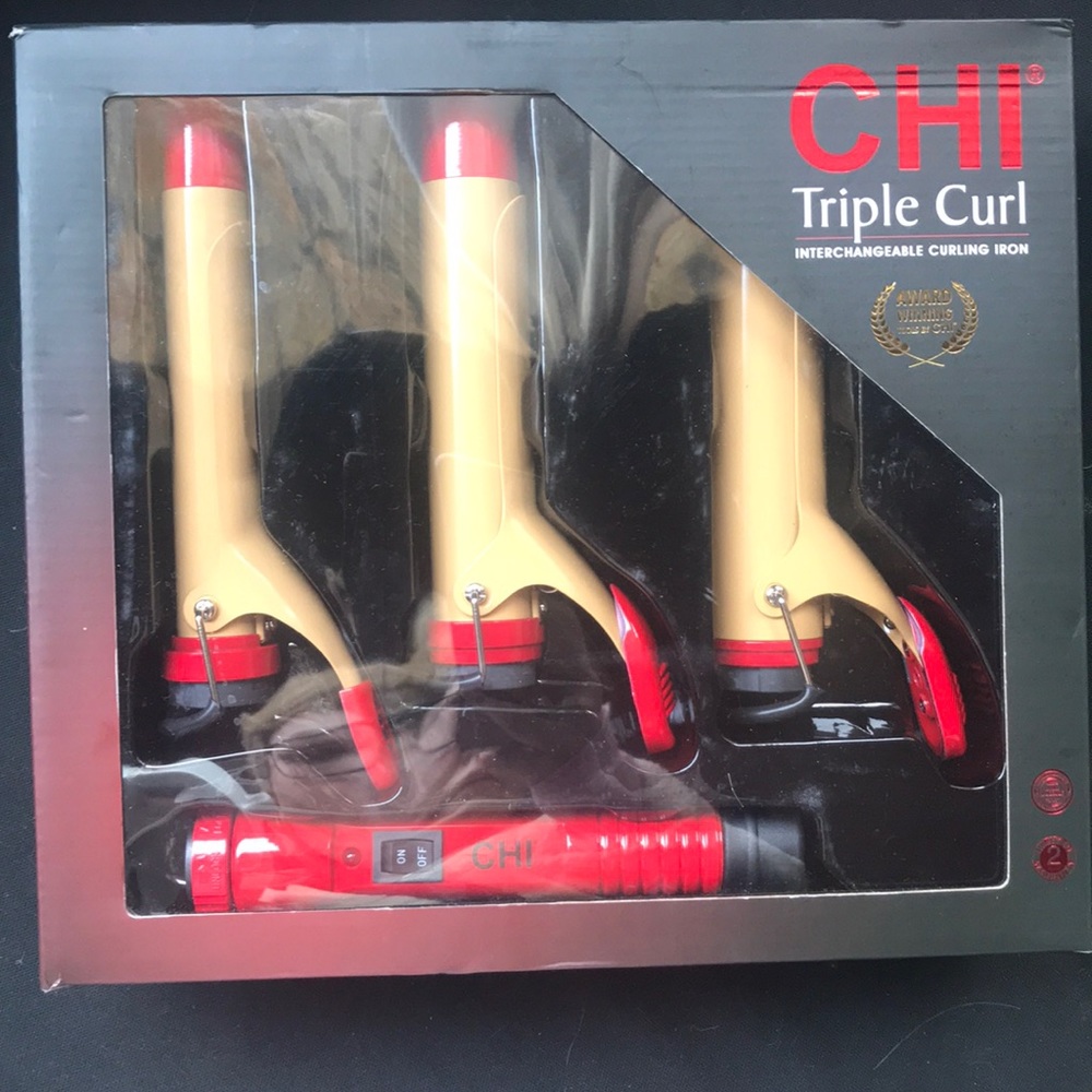 C H I triple curl  iron
